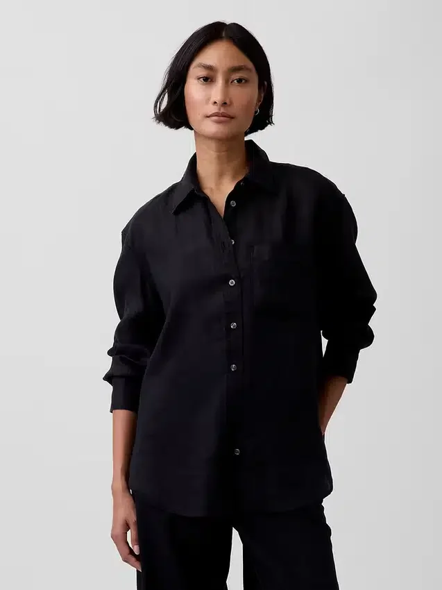 Oversized skjorte i 100 % lin