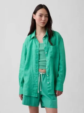 Oversized skjorte i 100 % lin