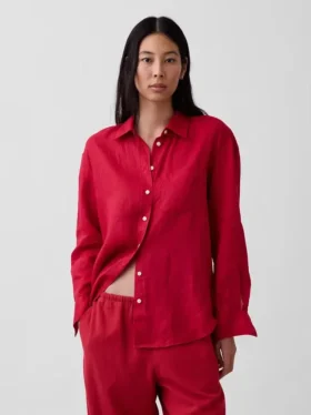 Oversized skjorte i 100 % lin