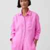 Oversized skjorte i 100 % lin