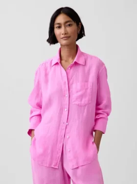 Oversized skjorte i 100 % lin