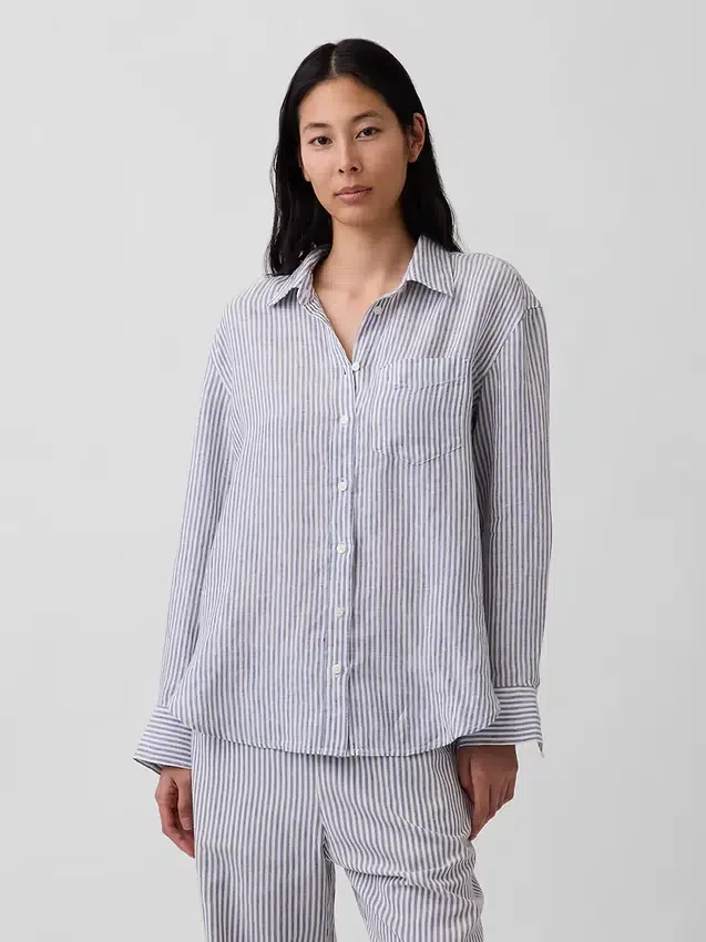 Oversized skjorte i 100 % lin