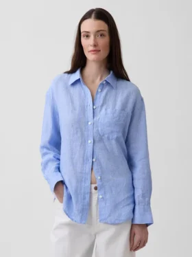 Oversized skjorte i 100 % lin