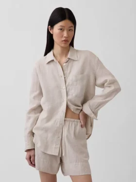 Oversized skjorte i 100 % lin