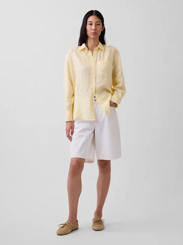 Oversized skjorte i 100 % lin