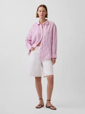 Oversized skjorte i 100 % lin