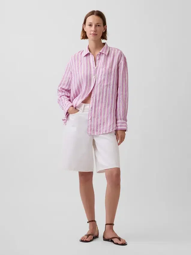 Oversized skjorte i 100 % lin