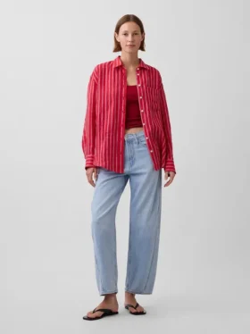 Oversized skjorte i 100 % lin