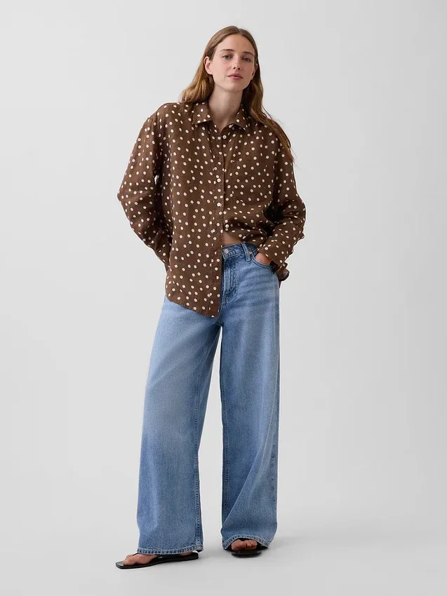 Oversized skjorte i 100 % lin
