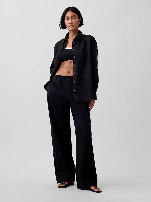 Oversized skjorte i 100 % lin