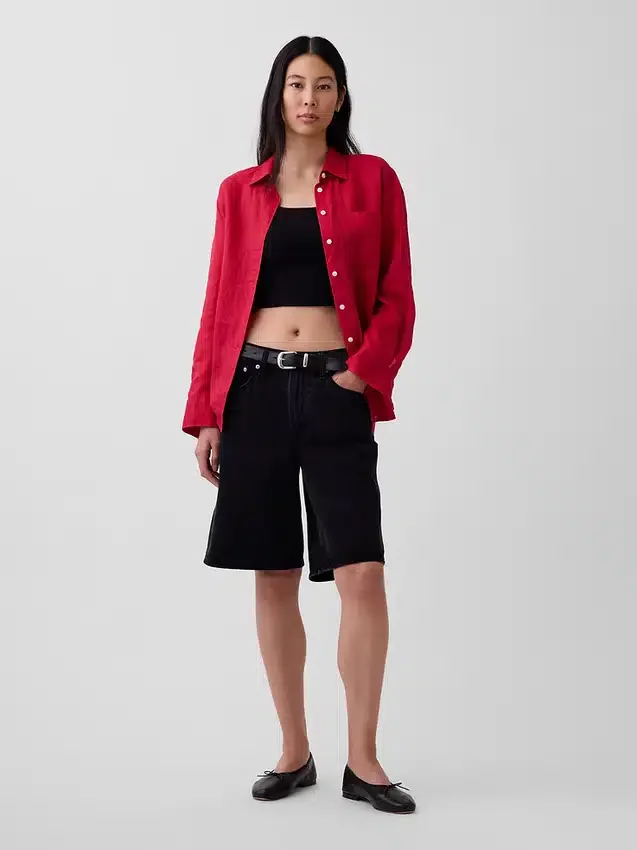 Oversized skjorte i 100 % lin