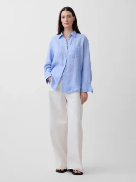 Oversized skjorte i 100 % lin