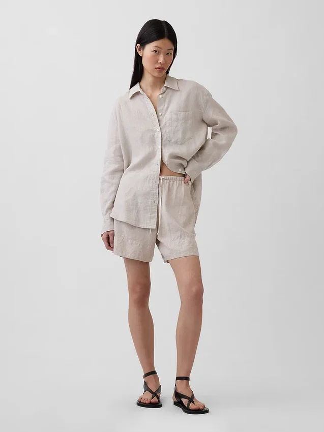 Oversized skjorte i 100 % lin