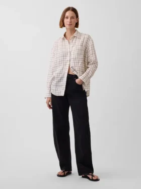 Oversized skjorte i 100 % lin