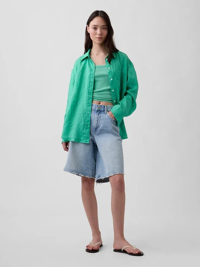 Oversized skjorte i 100 % lin