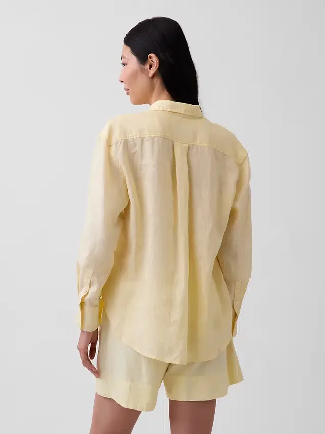 Oversized skjorte i 100 % lin