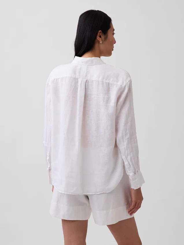 Oversized skjorte i 100 % lin