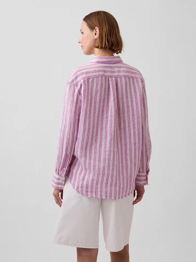 Oversized skjorte i 100 % lin