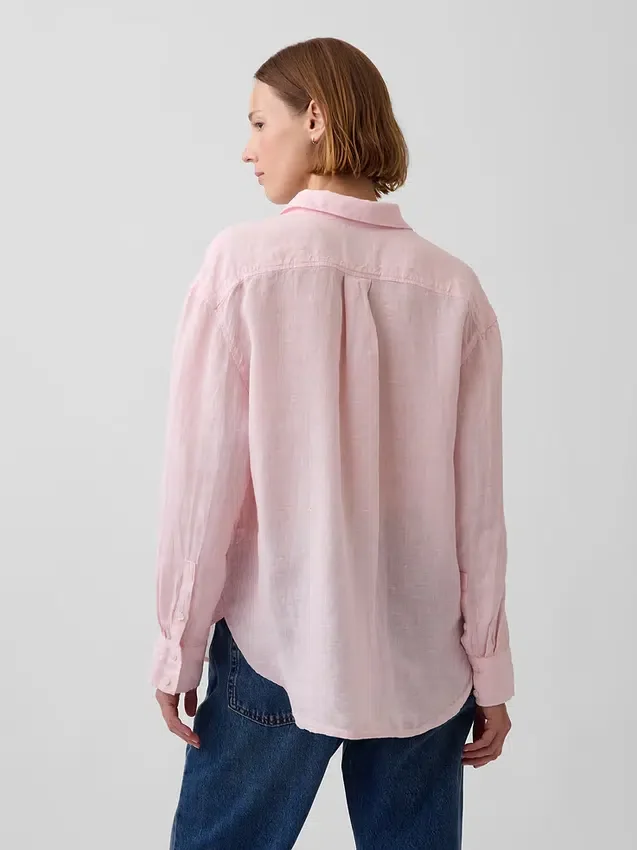Oversized skjorte i 100 % lin