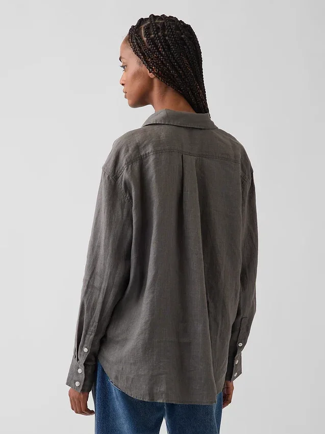 Oversized skjorte i 100 % lin