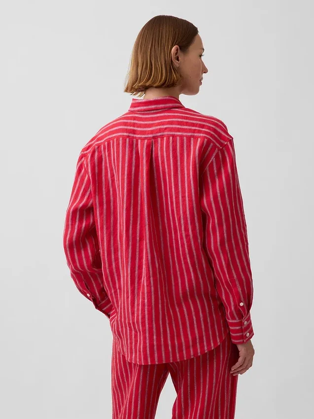 Oversized skjorte i 100 % lin