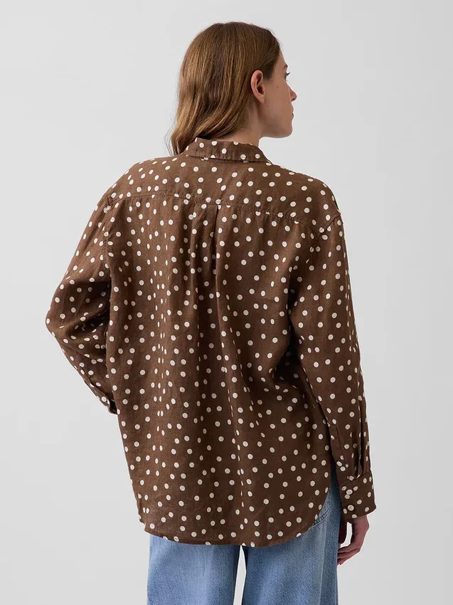 Oversized skjorte i 100 % lin