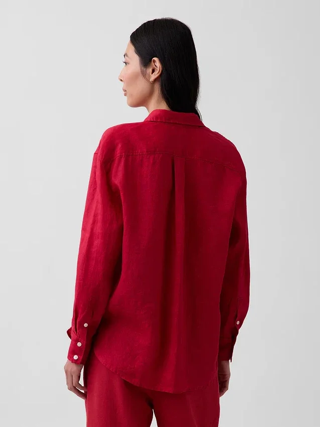 Oversized skjorte i 100 % lin