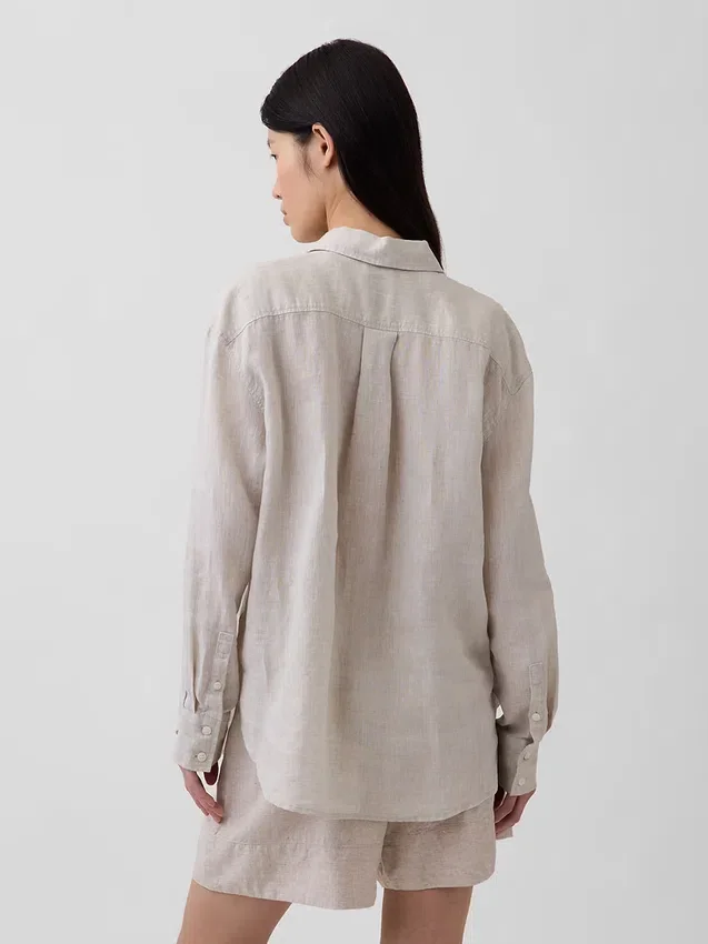 Oversized skjorte i 100 % lin