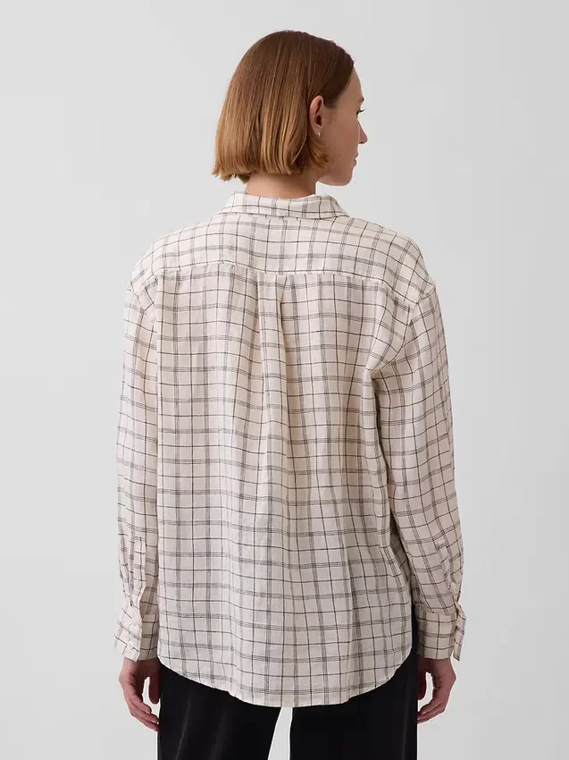 Oversized skjorte i 100 % lin