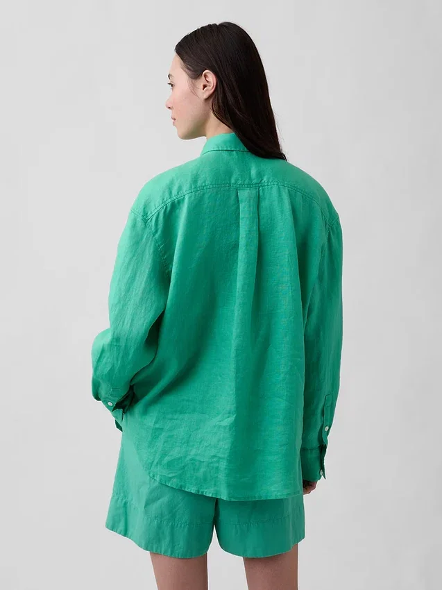 Oversized skjorte i 100 % lin