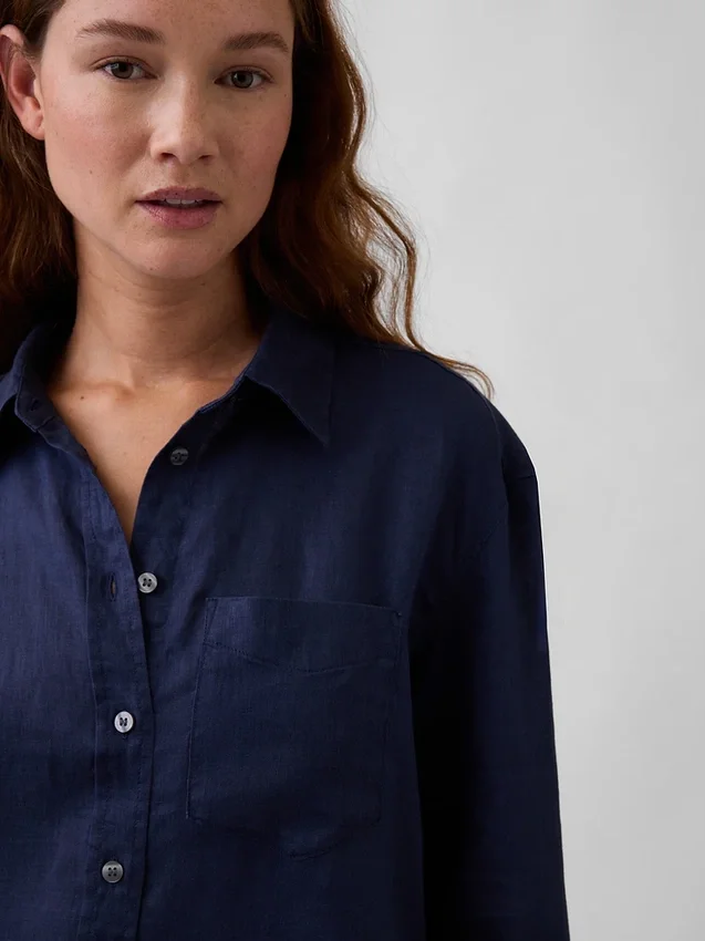 Oversized skjorte i 100 % lin