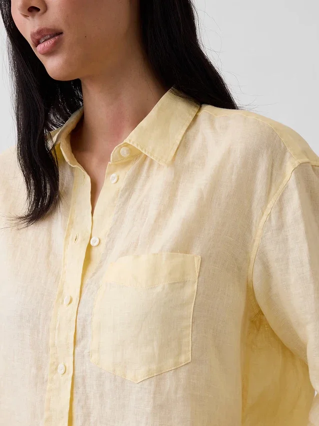 Oversized skjorte i 100 % lin