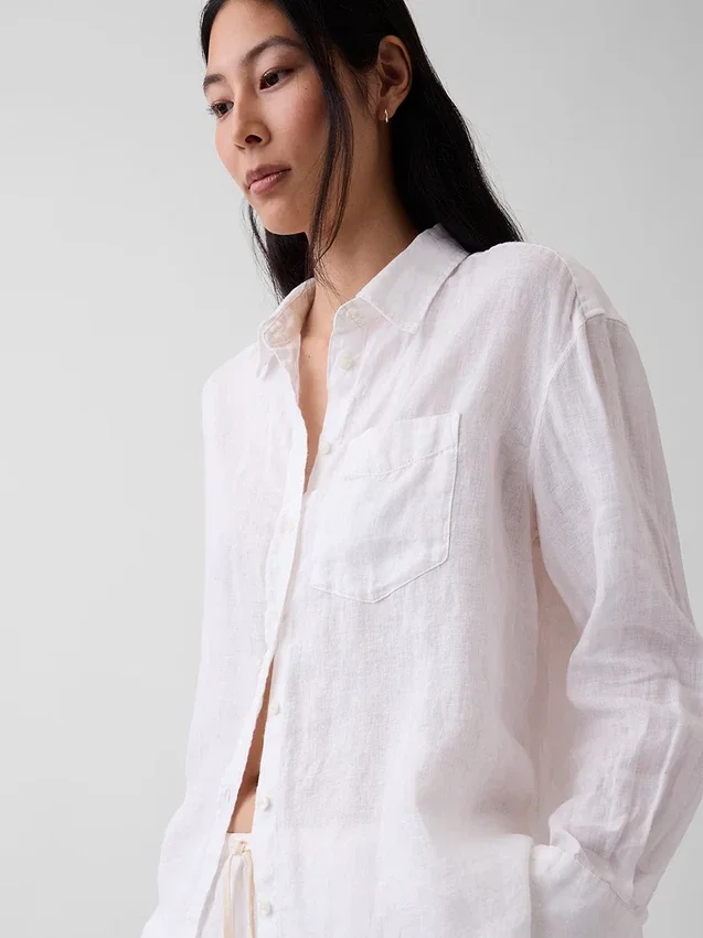 Oversized skjorte i 100 % lin