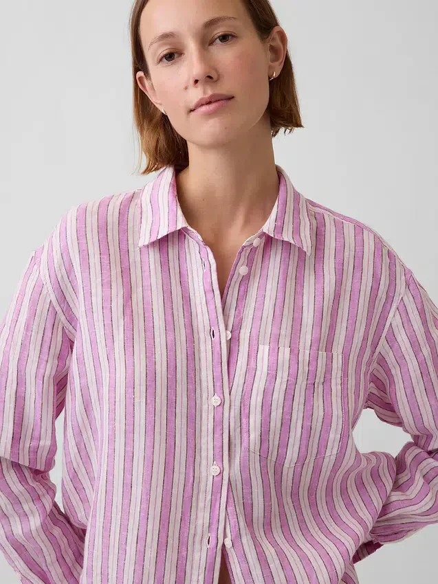 Oversized skjorte i 100 % lin
