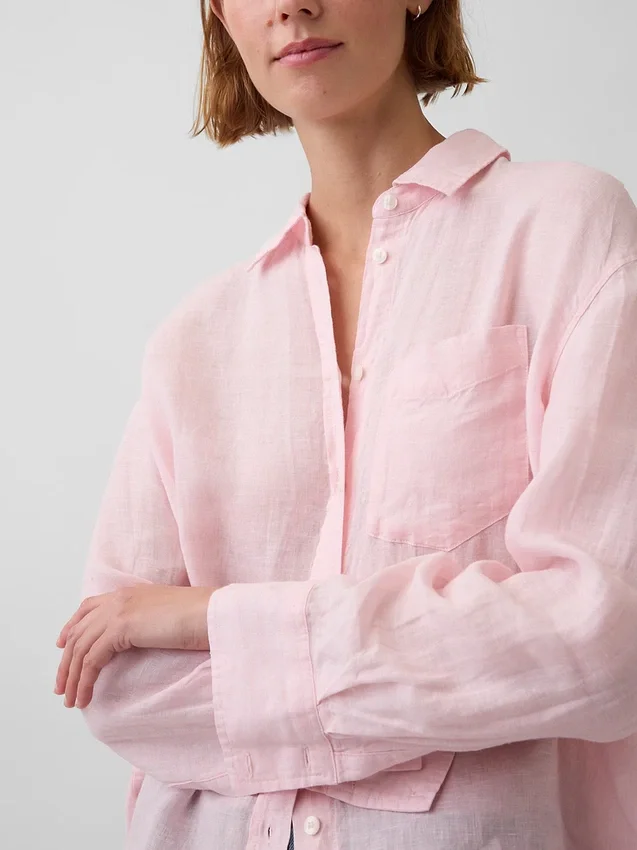 Oversized skjorte i 100 % lin