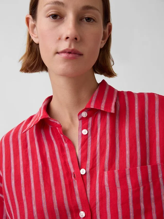 Oversized skjorte i 100 % lin