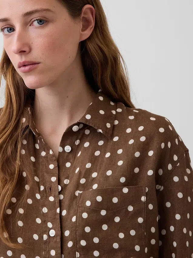 Oversized skjorte i 100 % lin