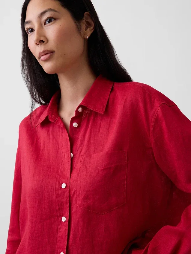 Oversized skjorte i 100 % lin