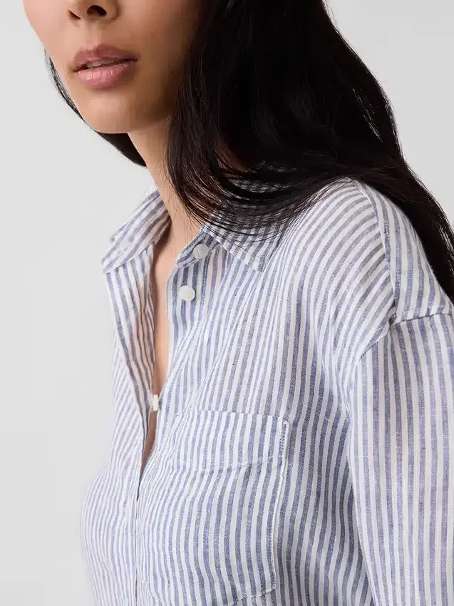 Oversized skjorte i 100 % lin