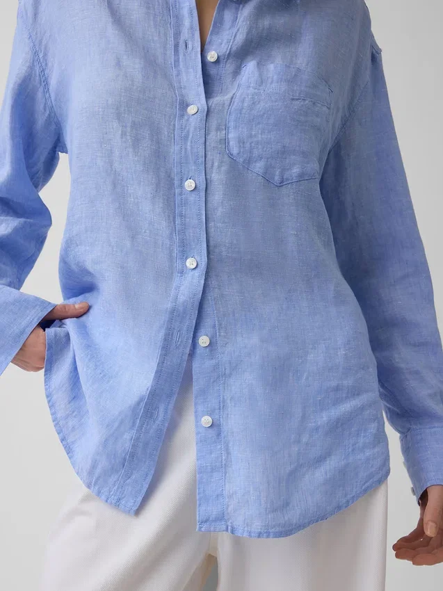 Oversized skjorte i 100 % lin