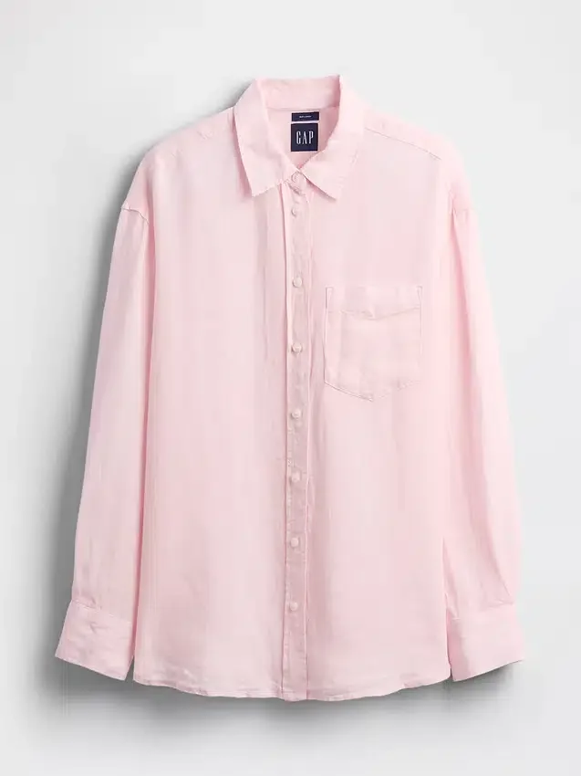 Oversized skjorte i 100 % lin