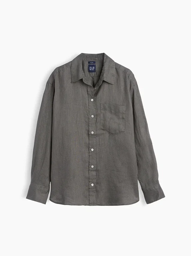 Oversized skjorte i 100 % lin