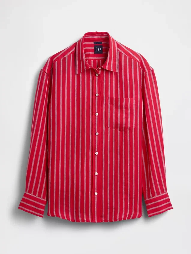 Oversized skjorte i 100 % lin