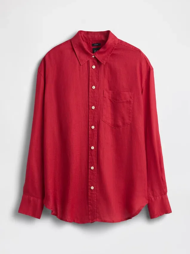 Oversized skjorte i 100 % lin