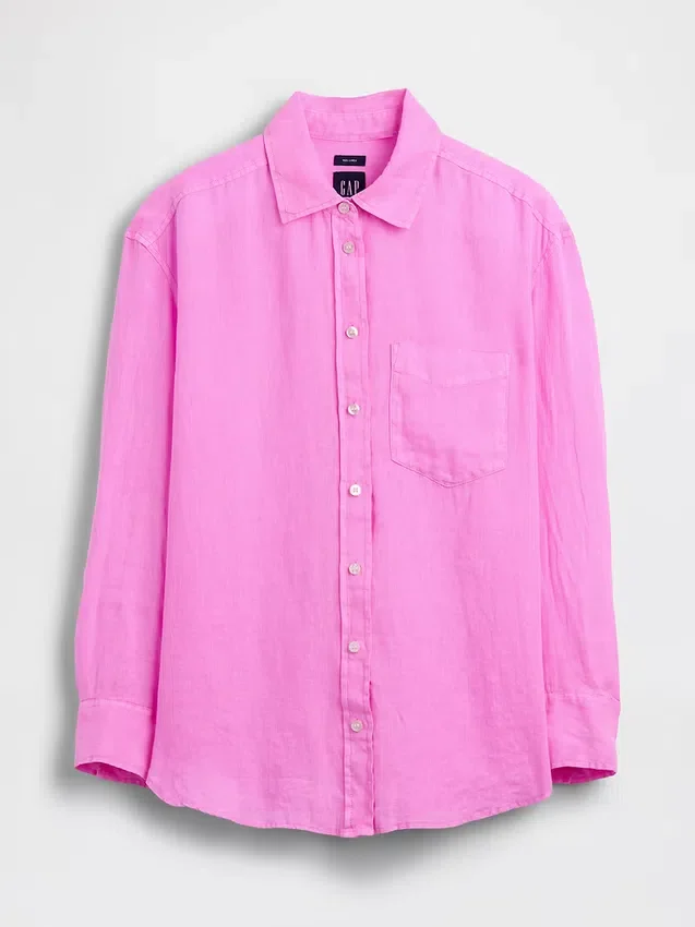 Oversized skjorte i 100 % lin