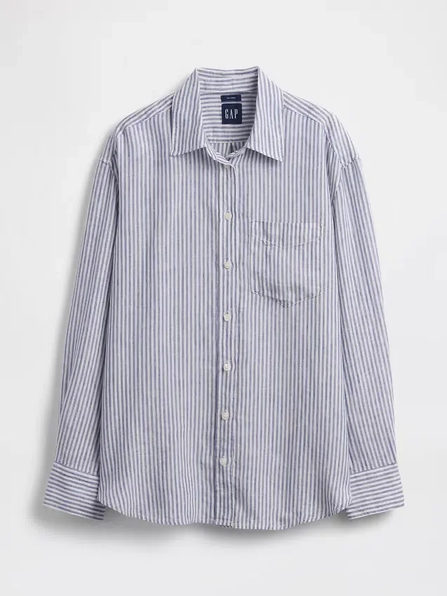 Oversized skjorte i 100 % lin
