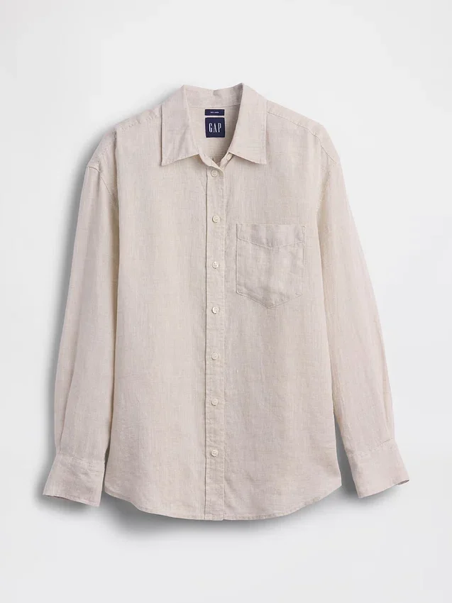 Oversized skjorte i 100 % lin