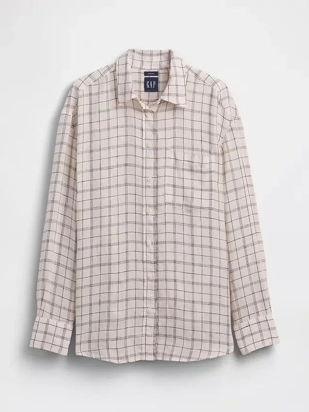 Oversized skjorte i 100 % lin