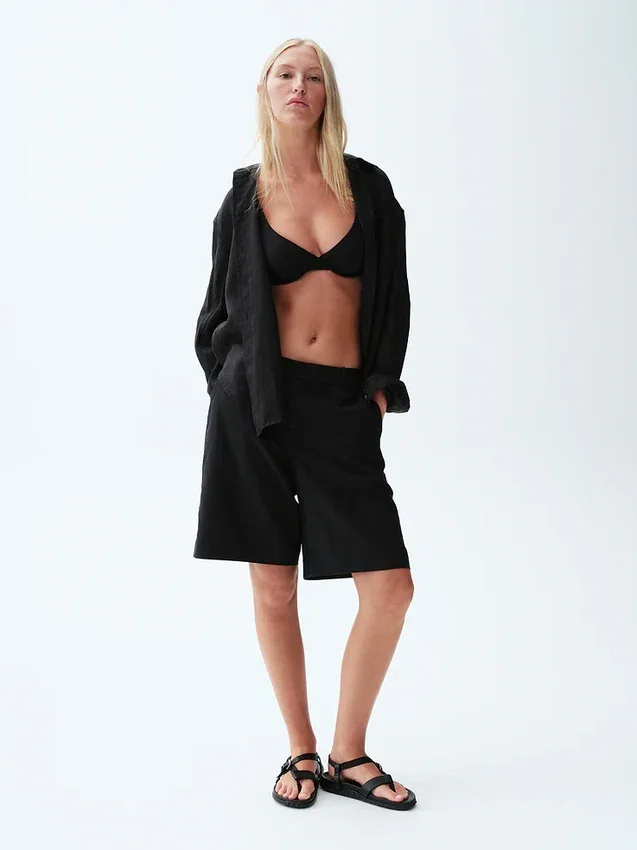 Oversized skjorte i 100 % lin