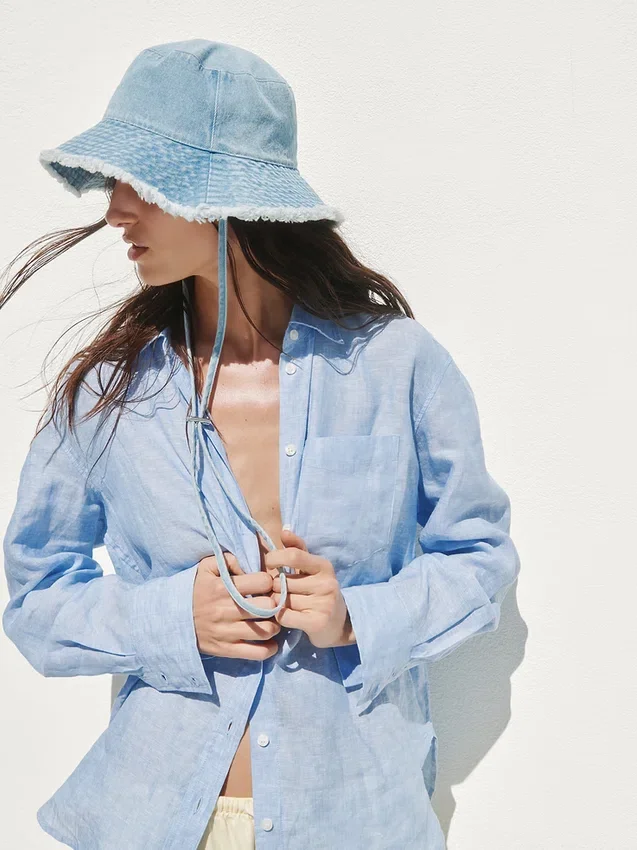 Oversized skjorte i 100 % lin